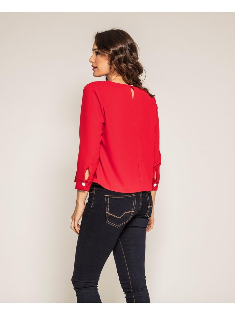 Blouse manches 3/4 ORKIE Rouge - Kiabi