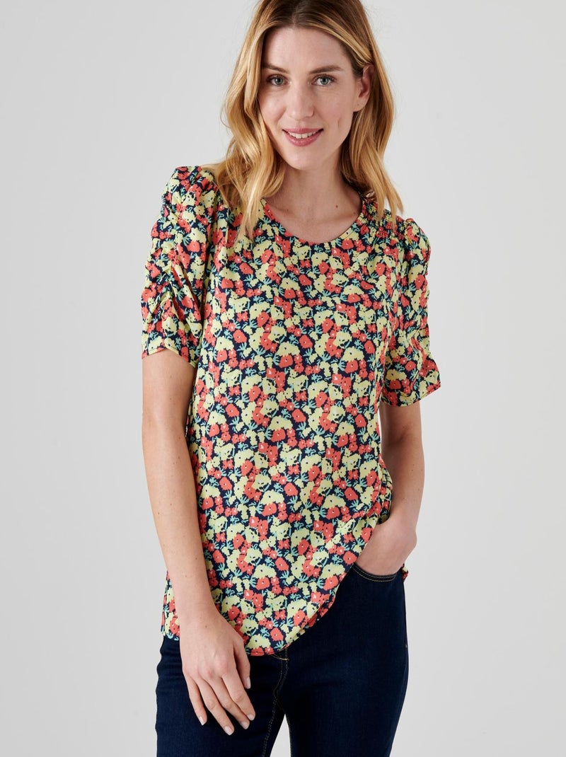 Blouse manches bouffantes - Damart Jaune - Kiabi