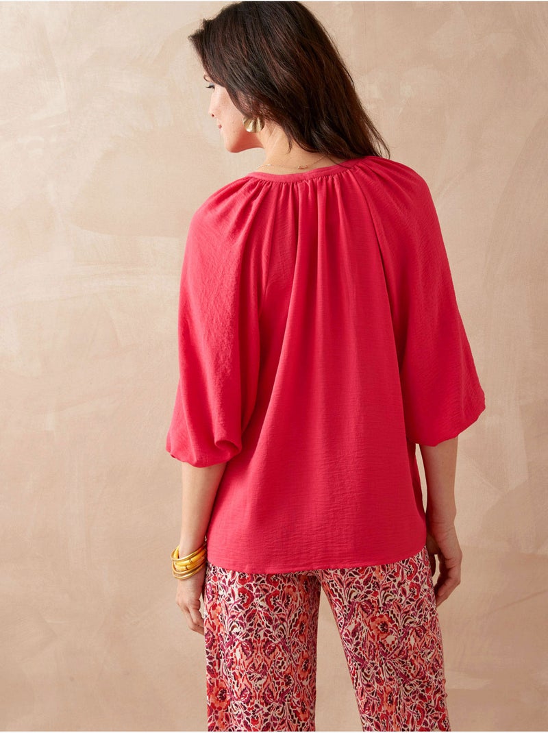 Blouse manches bouffantes - DAXON Rose - Kiabi