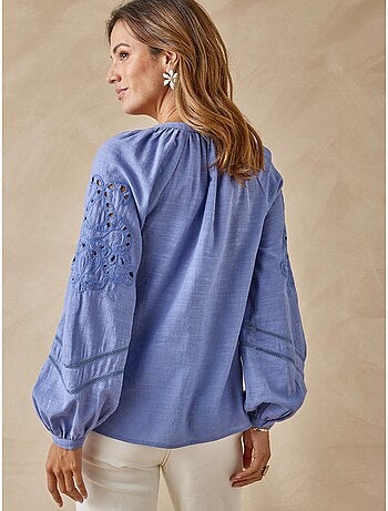 Blouse manches brodées femme - DAXON