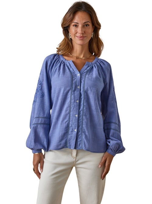 Blouse manches brodées femme - DAXON - Kiabi