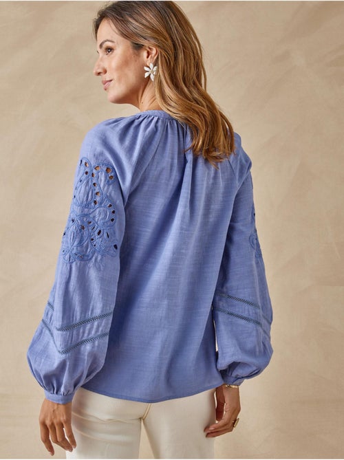 Blouse manches brodées femme - DAXON - Kiabi