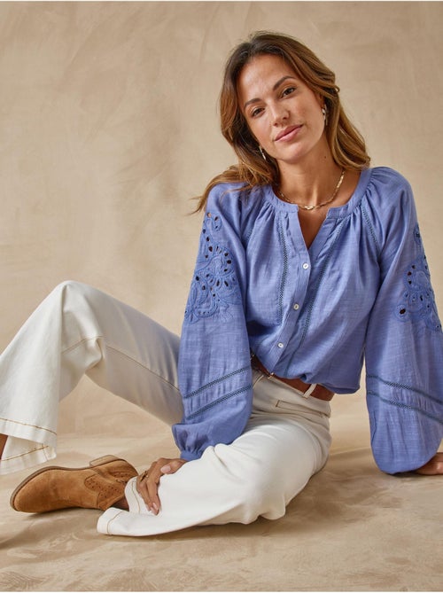 Blouse manches brodées femme - DAXON - Kiabi