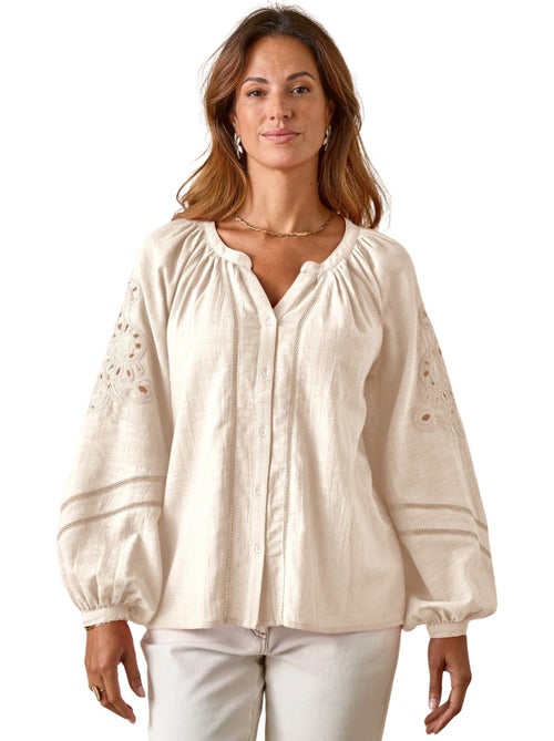 Blouse manches brodées femme - DAXON - Kiabi