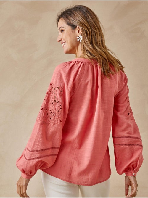 Blouse manches brodées femme - DAXON - Kiabi