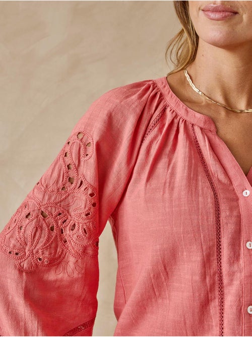 Blouse manches brodées femme - DAXON - Kiabi