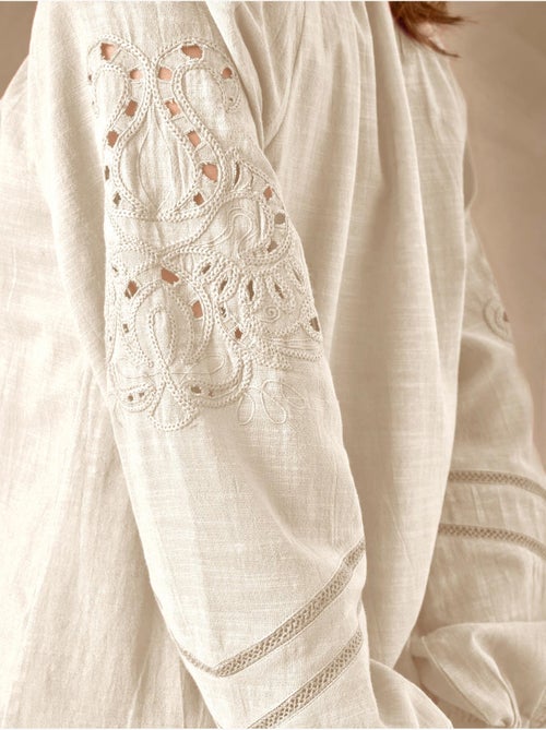 Blouse manches brodées femme - DAXON - Kiabi