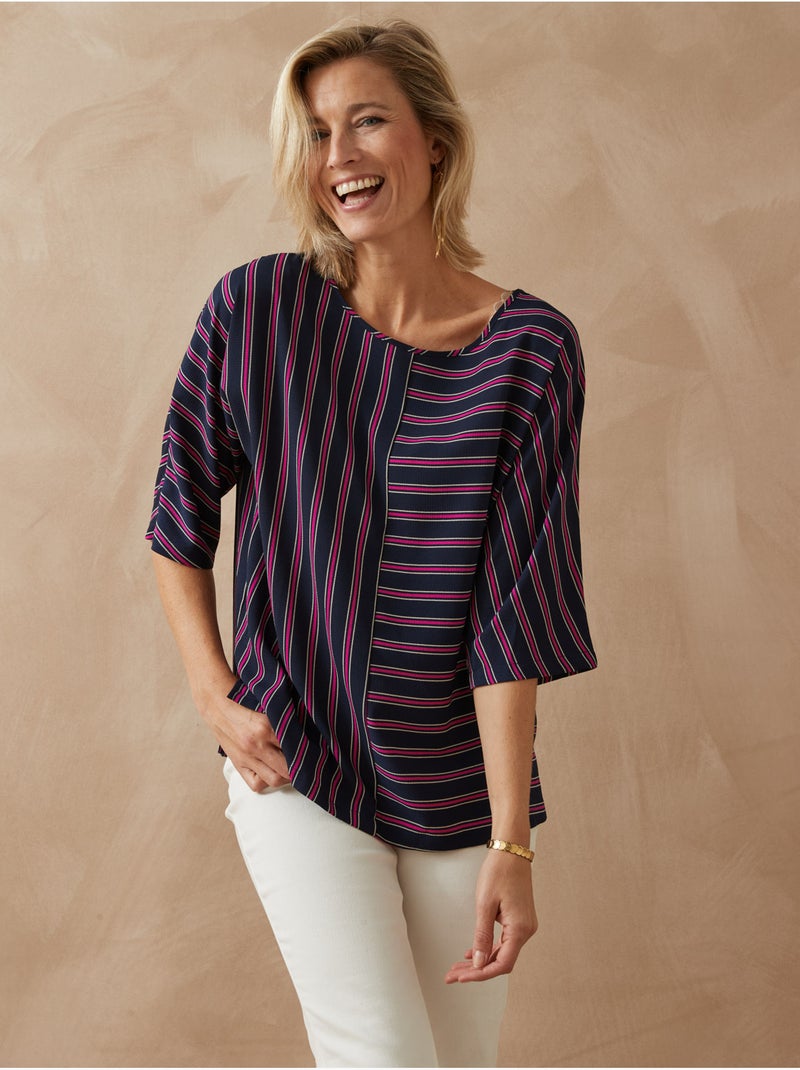 Blouse manches chauve-souris - DAXON Bleu - Kiabi