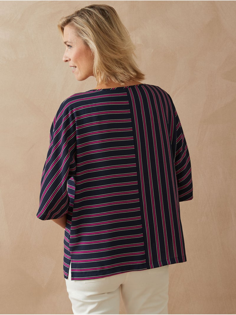 Blouse manches chauve-souris - DAXON Bleu - Kiabi
