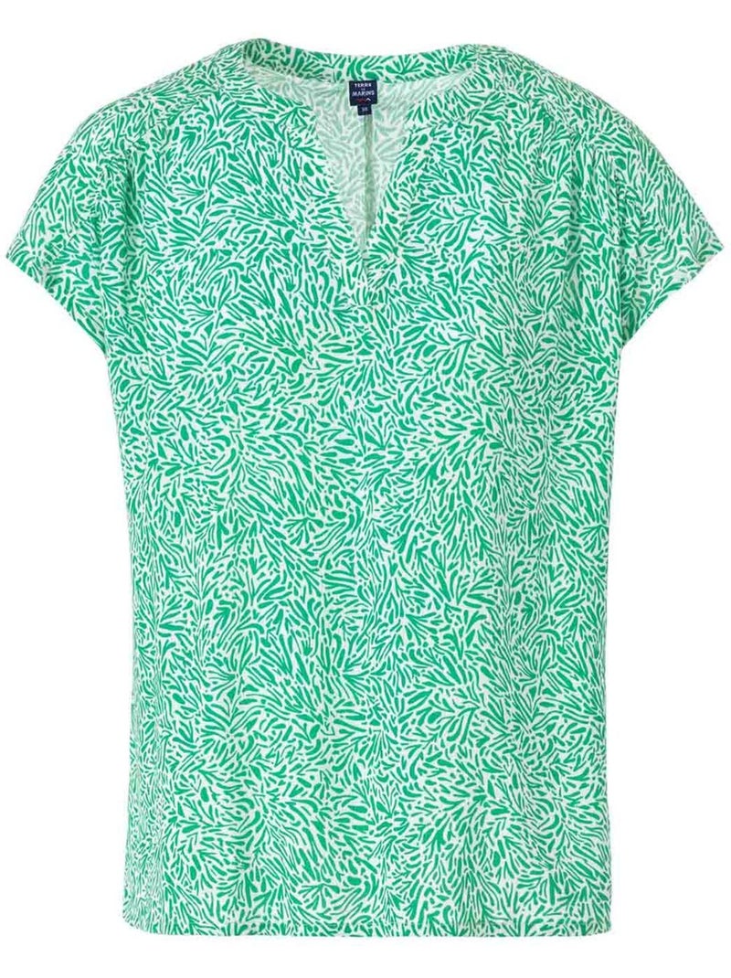 Blouse manches courtes - Terre de Marins Vert - Kiabi