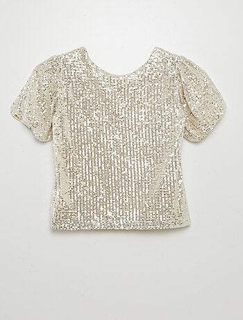 Blouse manches courtes à sequins