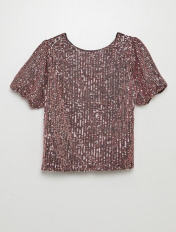 Blouse manches courtes à sequins