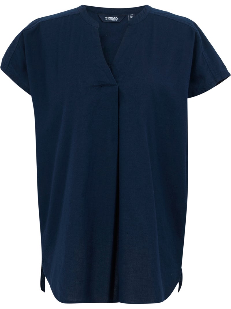 Blouse manches courtes col v rianne - regatta Bleu marine - Kiabi