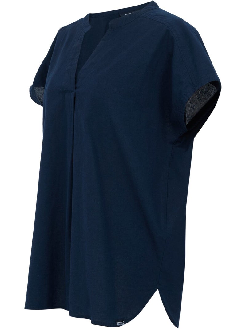 Blouse manches courtes col v rianne - regatta Bleu marine - Kiabi