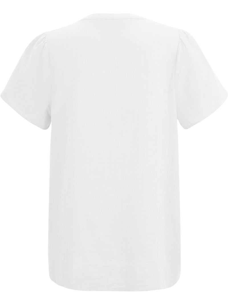 Blouse manches courtes col v selen - regatta Blanc - Kiabi