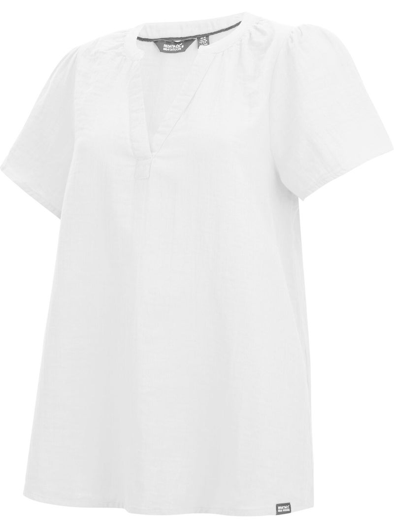Blouse manches courtes col v selen - regatta Blanc - Kiabi