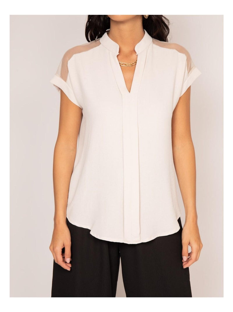 Blouse manches courtes FORCA Beige - Kiabi