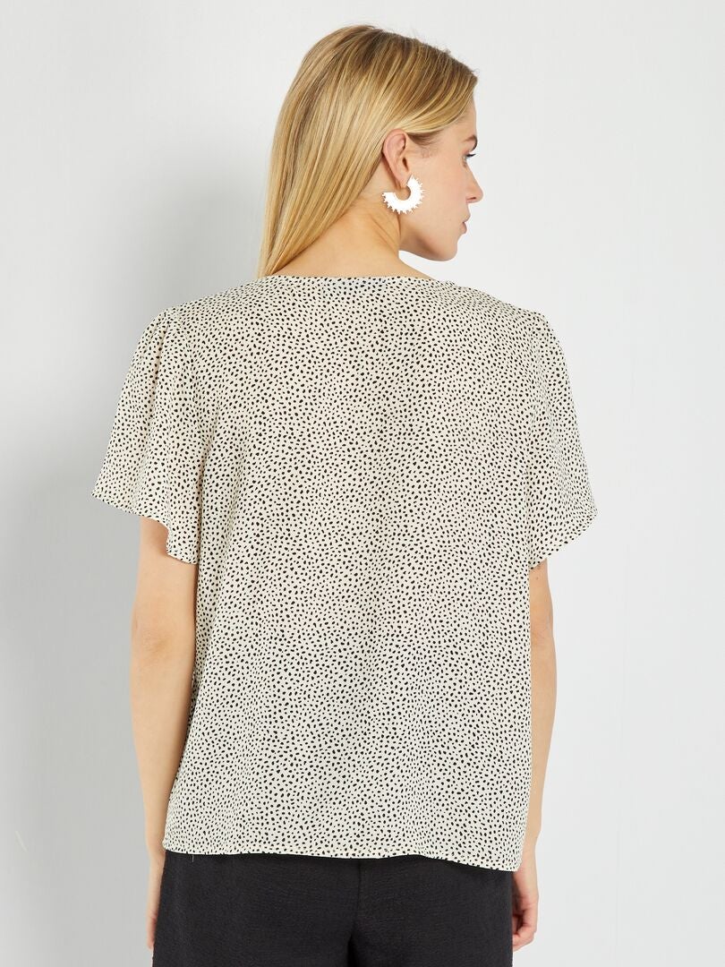 Robe Femme - Confortable d'été à manches courtes et col chemise à pois