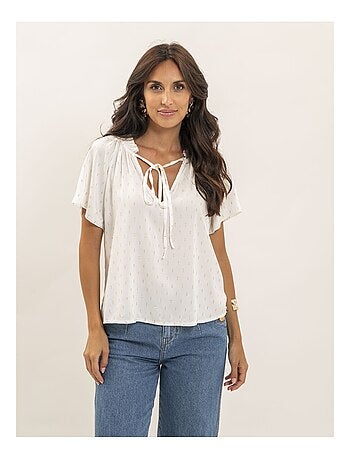 Blouse manches courtes motifs lurex FIKOL