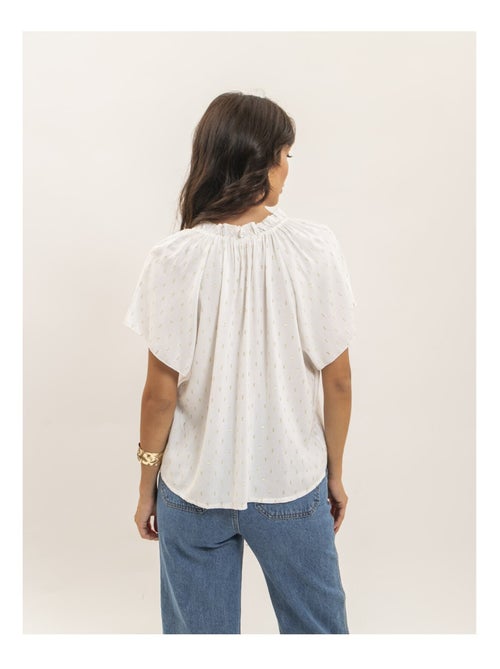 Blouse manches courtes motifs lurex FIKOL - Kiabi
