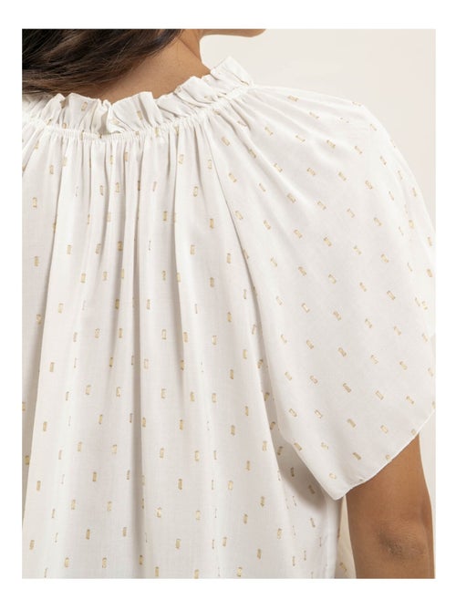 Blouse manches courtes motifs lurex FIKOL - Kiabi