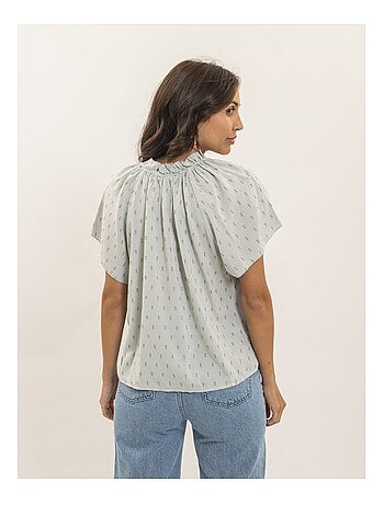 Blouse manches courtes motifs lurex FIKOL