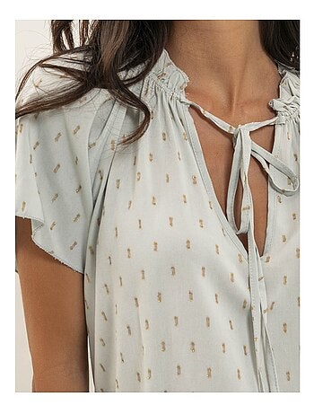 Blouse manches courtes motifs lurex FIKOL
