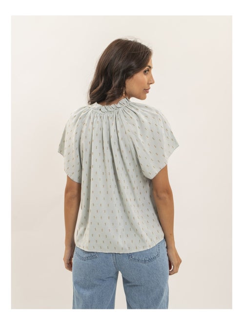 Blouse manches courtes motifs lurex FIKOL - Kiabi