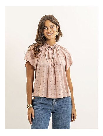 Blouse manches courtes motifs lurex FIKOL