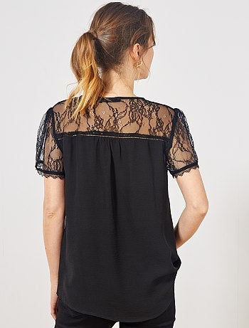 Blouse manches et dos dentelle - Kiabi