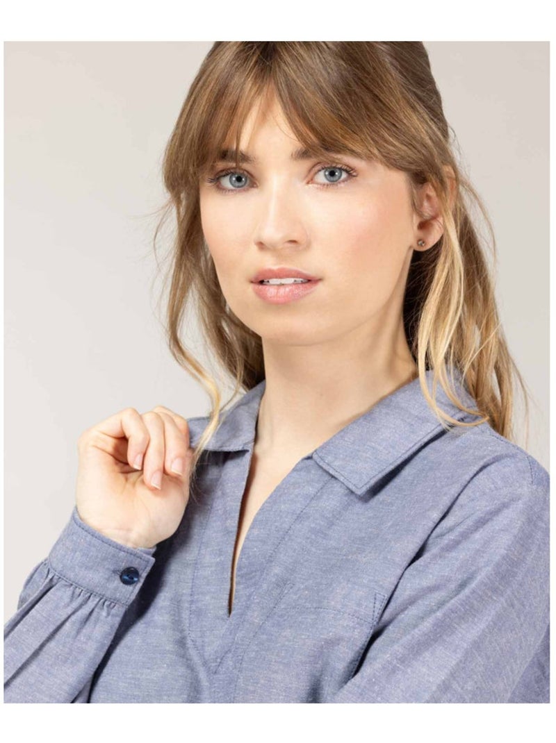 Blouse manches longues - Terre de Marins Bleu - Kiabi