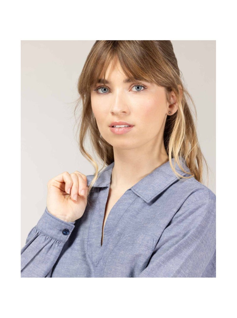 Blouse manches longues - Terre de Marins Bleu marine - Kiabi