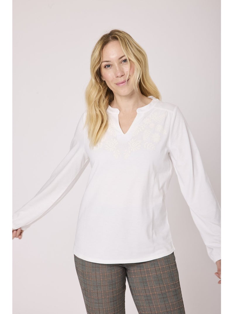 Blouse manches longues - terre de marins Ecru - Kiabi