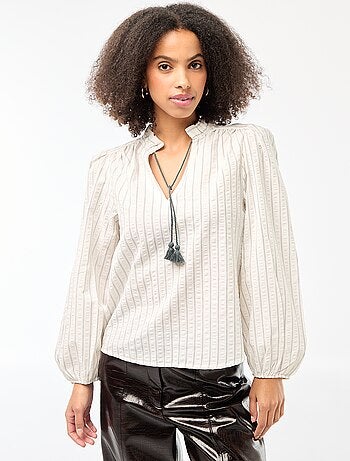 Blouse manches longues à carreaux