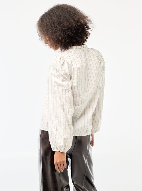 Blouse manches longues à carreaux - Kiabi