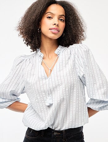 Blouse manches longues à carreaux