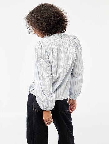 Blouse manches longues à carreaux