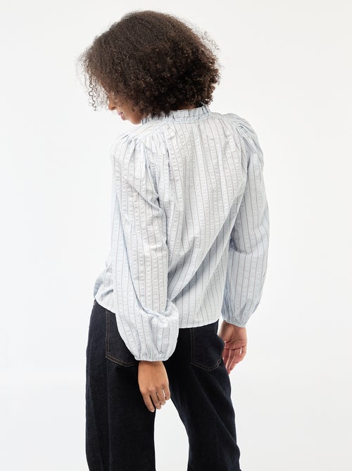 Blouse manches longues à carreaux - Kiabi