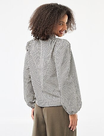 Blouse manches longues à carreaux