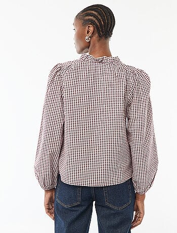 Blouse manches longues à carreaux