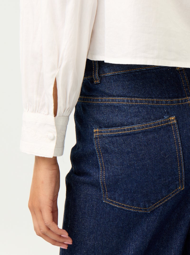Blouse manches longues avec broderies Blanc - Kiabi