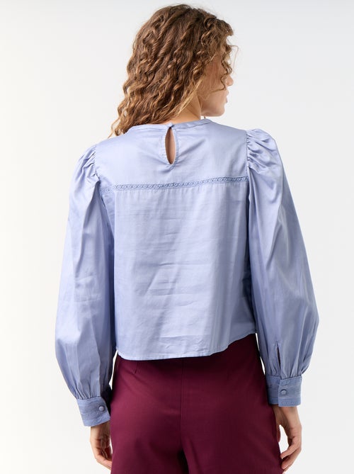 Blouse manches longues avec broderies - Kiabi Blouse manches longues avec broderies - Kiabi