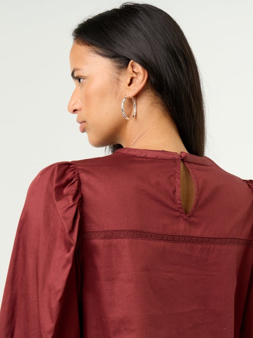 Blouse manches longues avec broderies - Kiabi