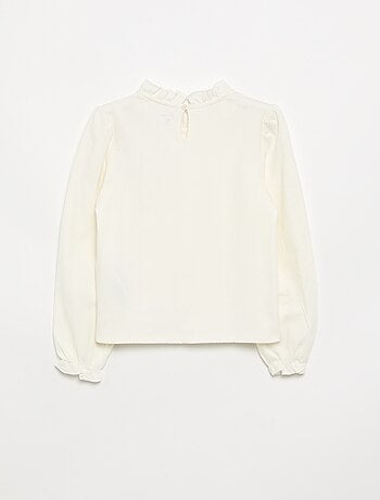 Blouse manches longues avec col volanté
