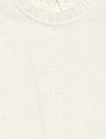 Blouse manches longues avec col volanté