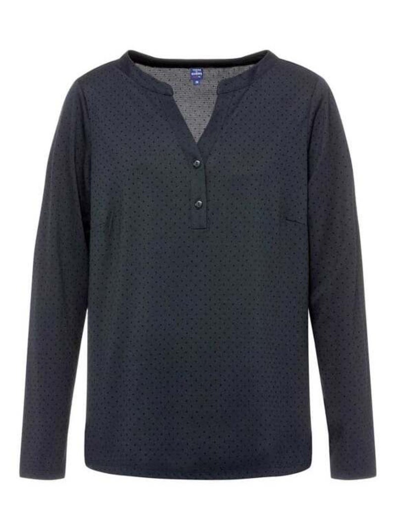 Blouse manches longues bleu marine Femme Bleu - Kiabi