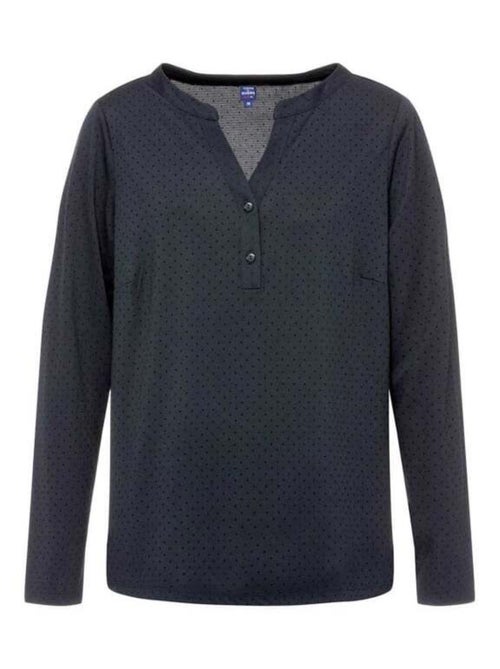 Blouse manches longues bleu marine Femme - Kiabi
