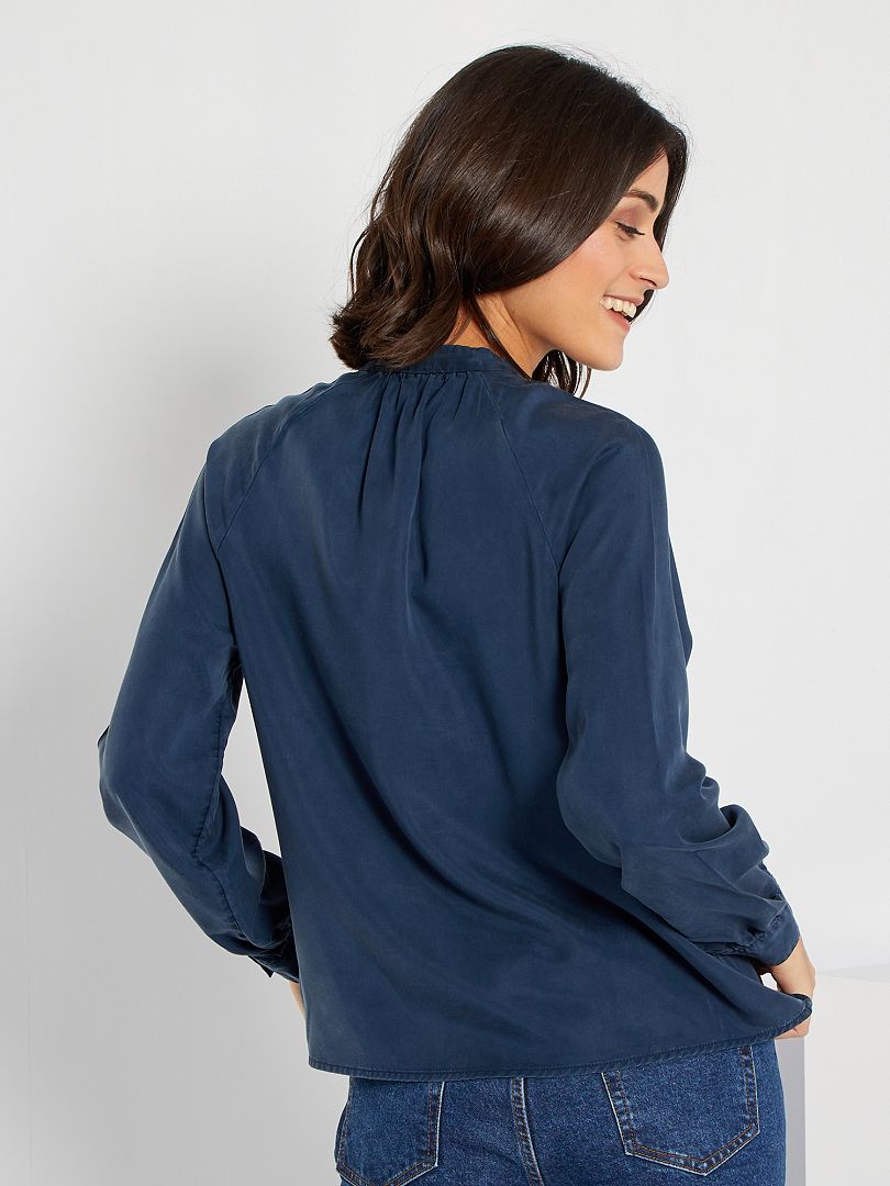 Blouse de travail manches longues ajustables Bleu Marine LISA