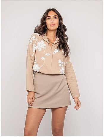 Blouse manches longues broderie OPEYA