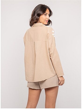 Blouse manches longues broderie OPEYA